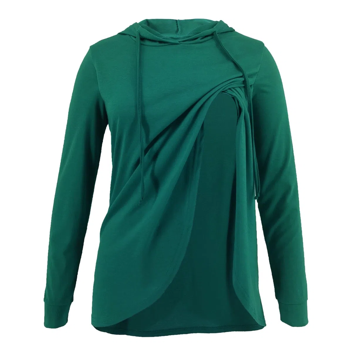 Traje de maternidad para mujer, forro polar, jersey de lactancia, ropa de maternidad, talla grande, sudadera larga con capucha, sudadera con capucha monocolor, con bolsillos para lactancia