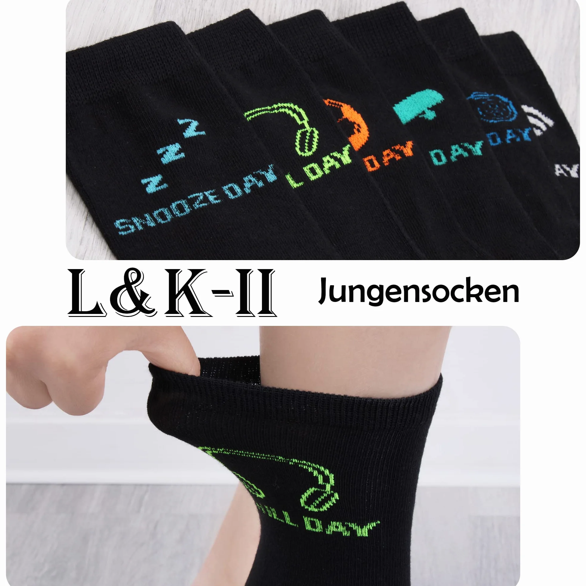 L & K-II 10 pares de calcetines de algodón de felpa con estampado lindo y colorido de otoño e invierno cálidos para niños 2816