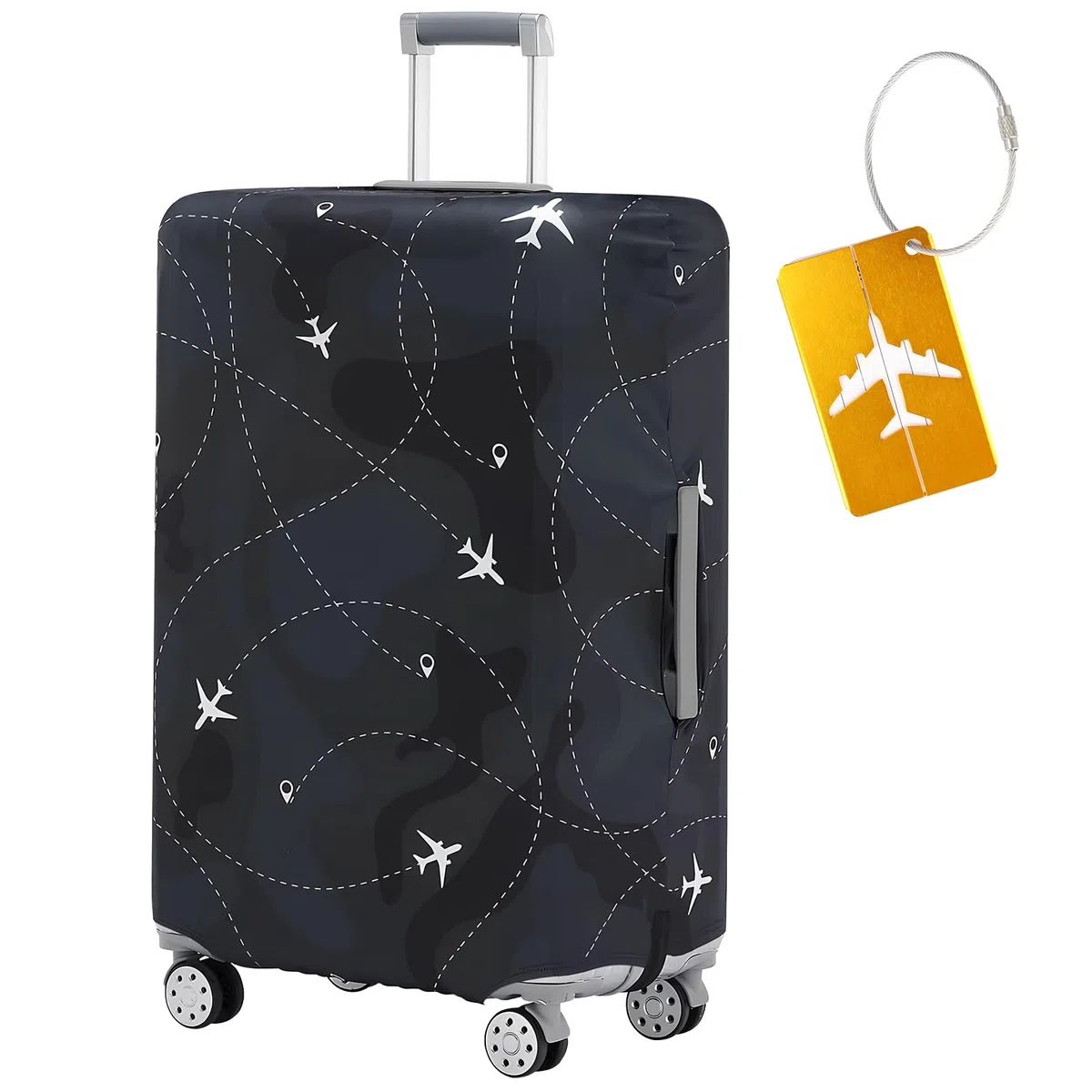 18-32 Pulgadas Cubierta de Equipaje con Etiqueta para Equipaje, Funda para Maletas Elástico, Funda Protectora de Maleta Lavable, Funda de Maletas para Viaje (XL, 29-32 Pulgadas)