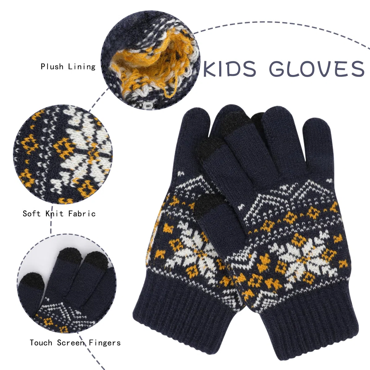 Conjunto de Guantes de Redecilla de Gorros de Invierno para Niños, Gorros de Punto Térmicos Suaves 3 en 1 Gruesos, Calentadores de Cuello Guantes Mágicos, Conjuntos de Accesorios para Niños y Niñas