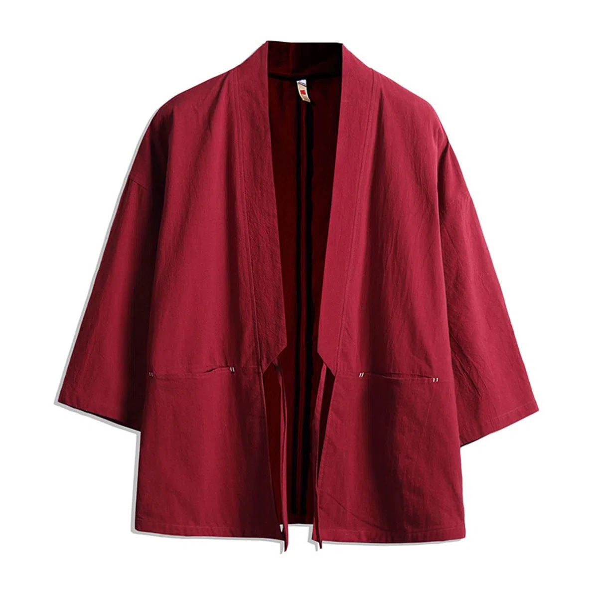Kimono de manga larga para hombre, chaqueta de estilo chino, camisón, albornoz, ropa de dormir para hombre, cárdigan – Ropa tradicional japonesa Haori Disfraz Taoísta Túnica