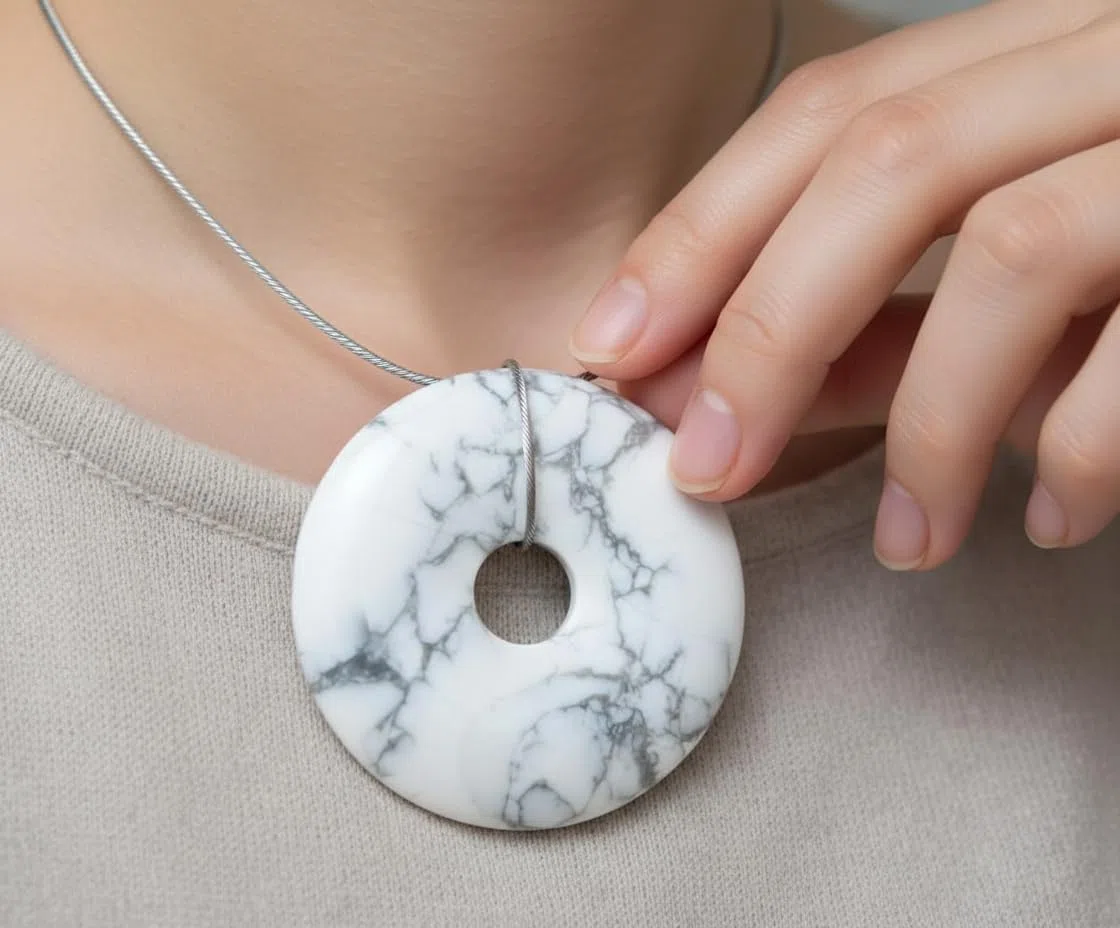 Colgante Donut Grande de Howlita - 3437VC