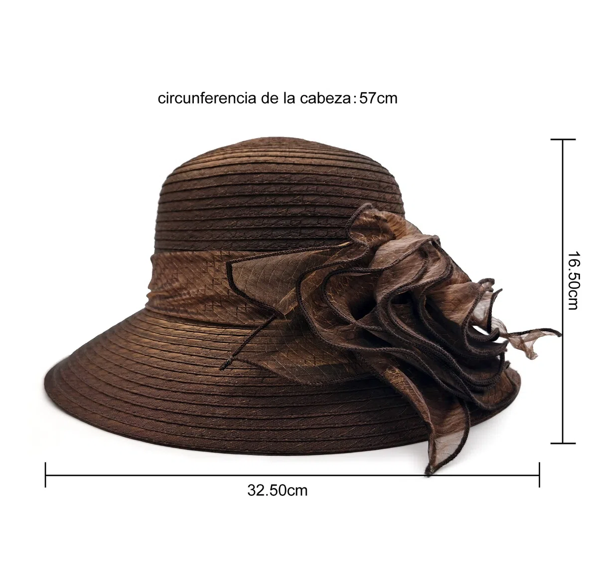 Carnavalife Sombrero de Boda con Flores para Mujer, Gorro Nupcial para Vestido de Novia, Tocado de Iglesia Derby para Fiesta de Té, Talla única