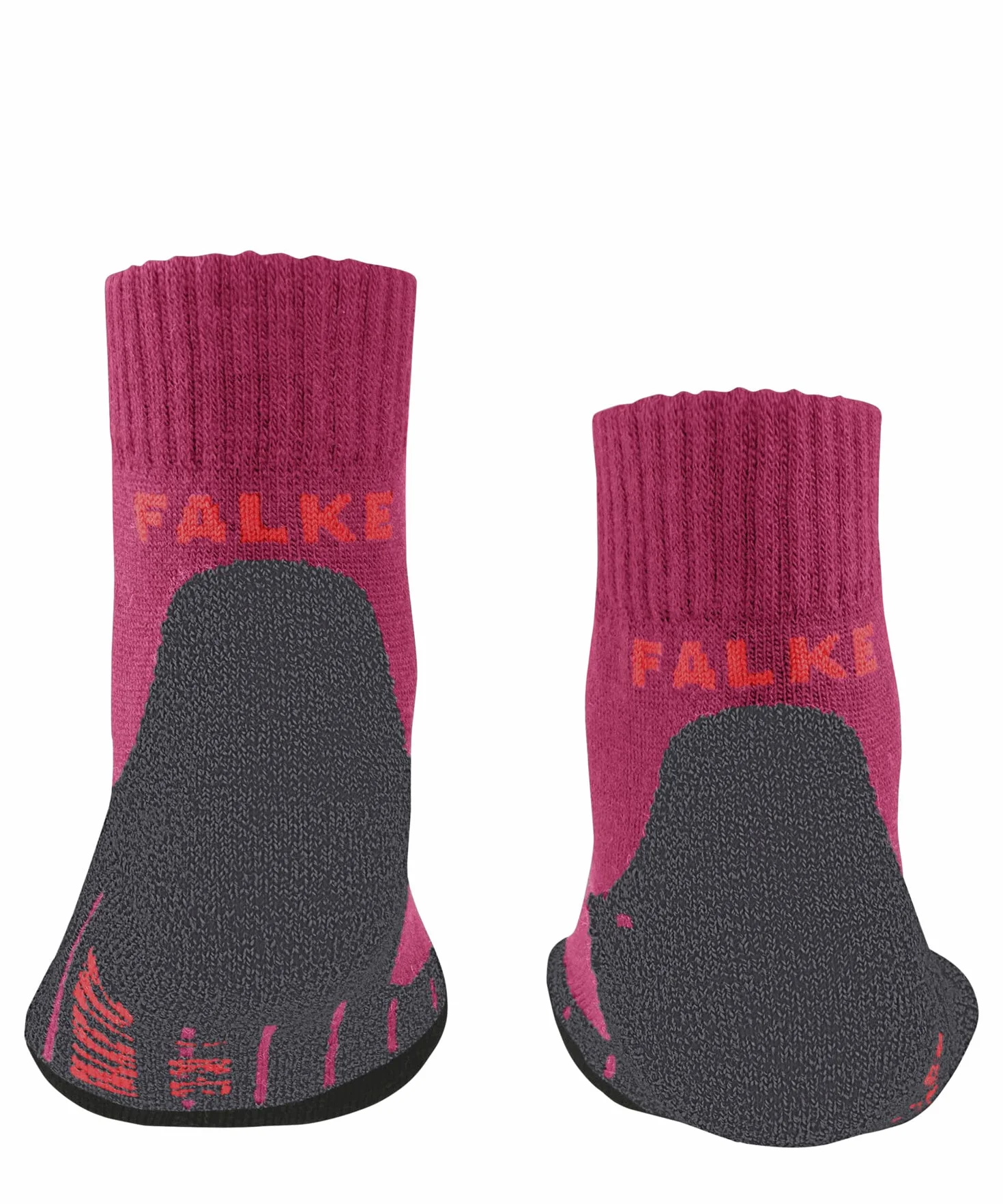 FALKE unisex niños TK2 Short calcetines para senderismo amortiguación media anti ampollas caliente transpirable secado rápido regulación del clima antiolores lana hilo funcional 1 par