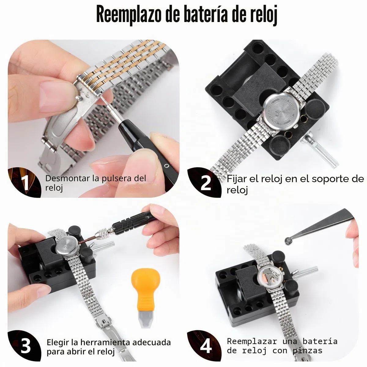 AiQInu Juego de Herramientas de relojería Watch Repair kit01