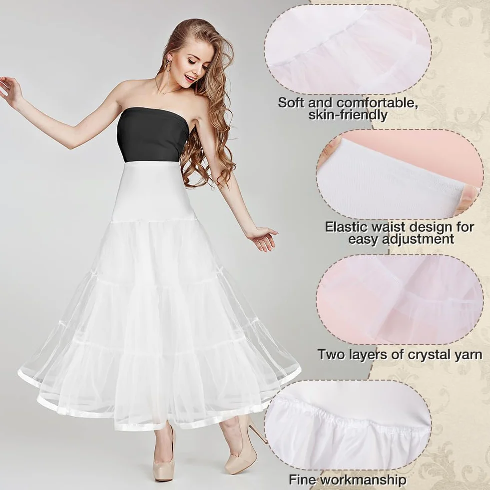 Enaguas Muje, Vintage Retro Enaguas 50 Plain Diferentes, Nupcial Underkirt para Banquete, Vestidos de Noviae 1950 Rockabilly para Halloween, Carnaval