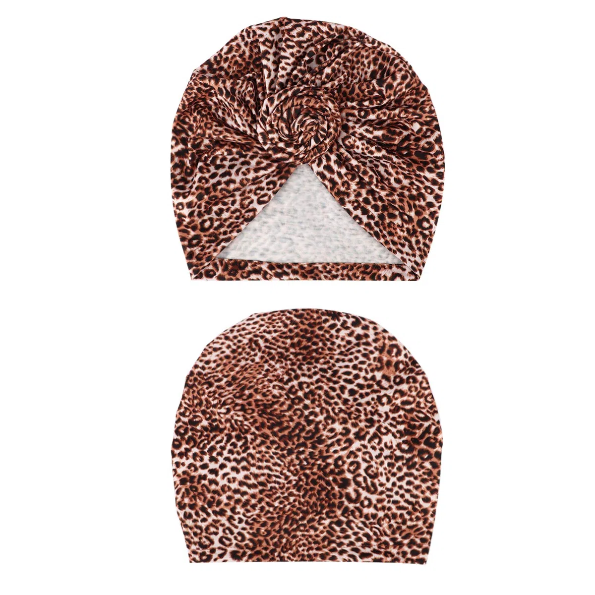 DRESHOW 5 Piezas Africano Turbante para Mujer Gorro de Nudo Pre Atado Suave Pañuelo de Cabeza Plisada de Moda Gorra de Dormi