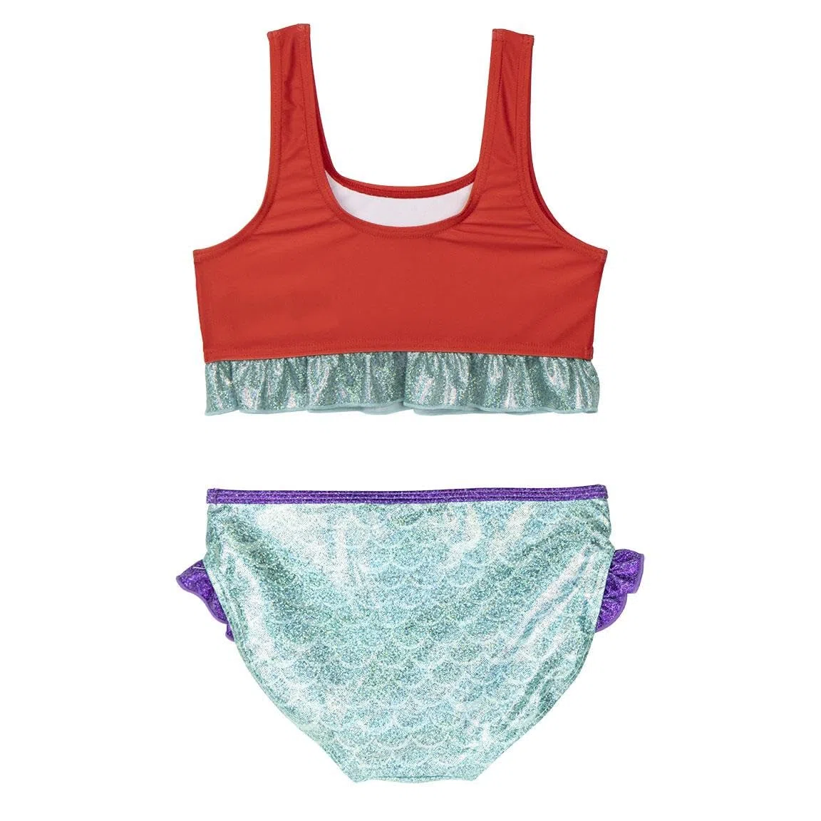 CERDÁ LIFE'S LITTLE MOMENTS Bikini Infantil de La Sirenita, Color Naranja y Verde, Talla 3 Años, Bañador Niña Fabricado en 85% Poliéster y 15% Elastano de 210 gsm