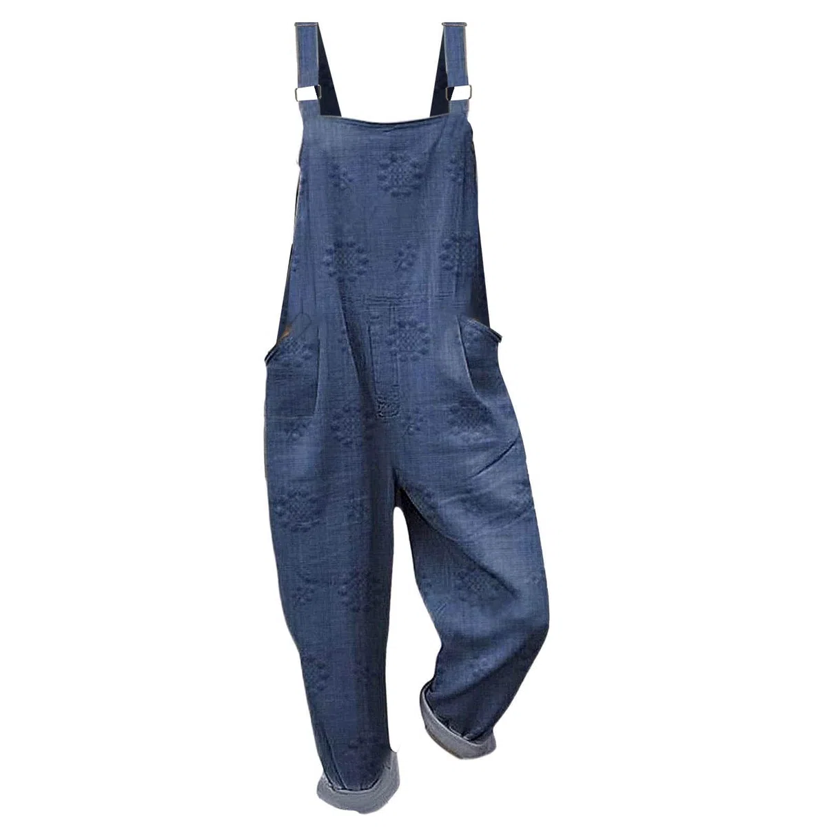 Petos mono largo mujer verano tejido algodón y estampado floral artístico sin mangas peto holgado pernera ancha con bolsillos prácticos correas ajustables corte suelto para playa vacaciones y rutina