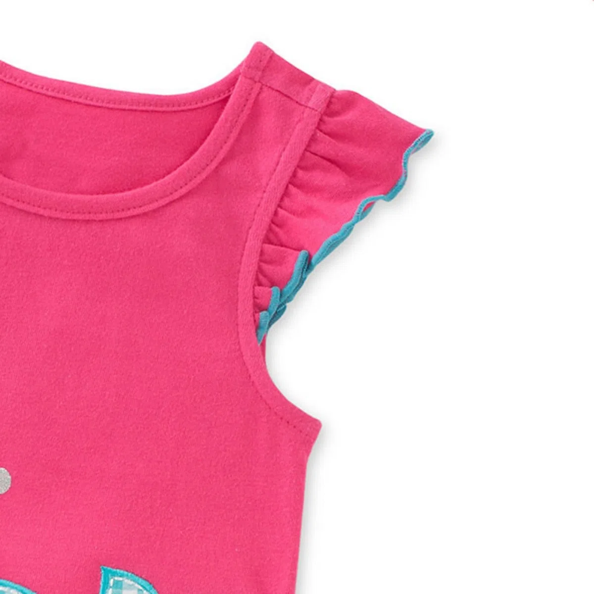 Camiseta para niña con pantalones cortos bonito traje deportivo sin mangas y sueltos Verano Conjunto de Chaleco Conjuntos Ropa Niñas 1 Top Pantalón Niños 1-6 Años