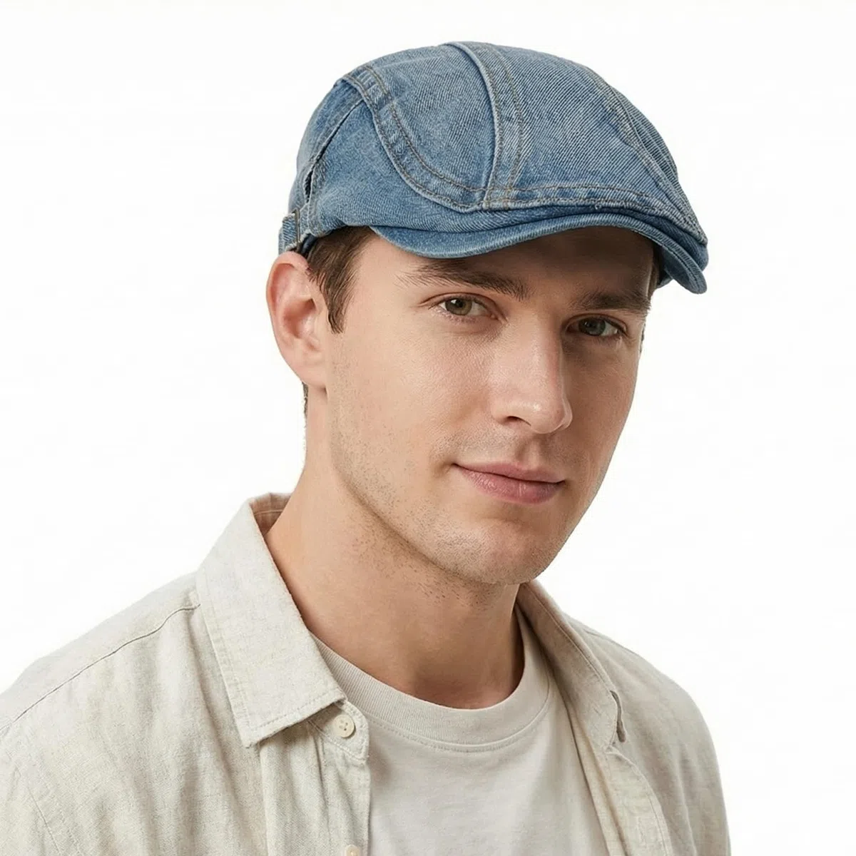 Gorro deslizador para hombre, vaquero de algodón, boina, boina, unisex, gorra plana, gorra Ivy Newsboy Cabbie Gorras de conducción