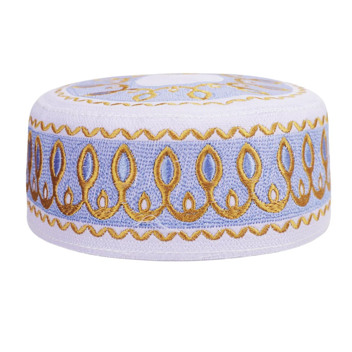 Sombrero de oración musulmán para niños Kufi islámico redondo bordado gorra masculina turca Arabia Ramadán Bordado Cap Atmable Bordado Arabia Saudita Beanie Sombrero para el sol para niños y