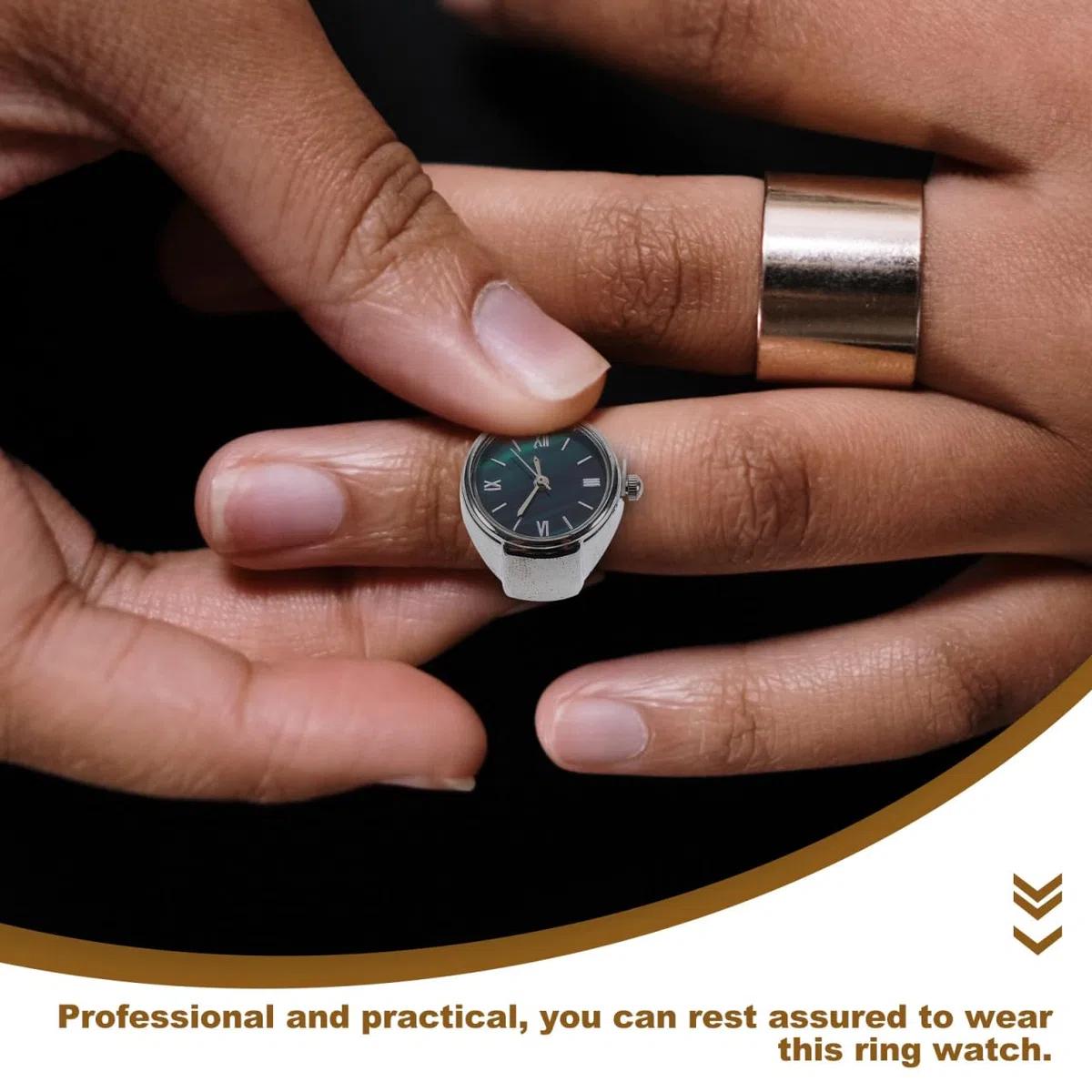 LIFKOME Reloj De Dedo Relojes De Oro Anillo De Los Hombres Pequeño De Oro es De Niña Anillos De Dedo para Hombres De Bolsillo De Anillo De Niñas