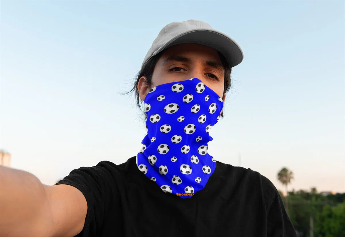 Diadema multifuncional de fútbol para niños, azul real, Taille unique