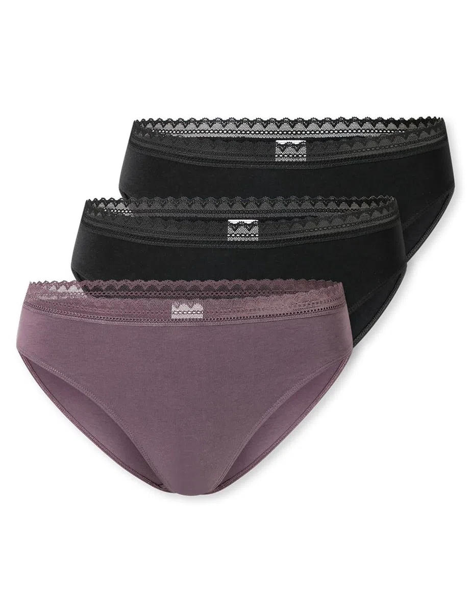 Schiesser Schiesser Damen 3 Pack Slip Unterwäsche Mit Spitze Baumwolle Mix - Multipacks Ropa Interior Mujer (Pack de 3)