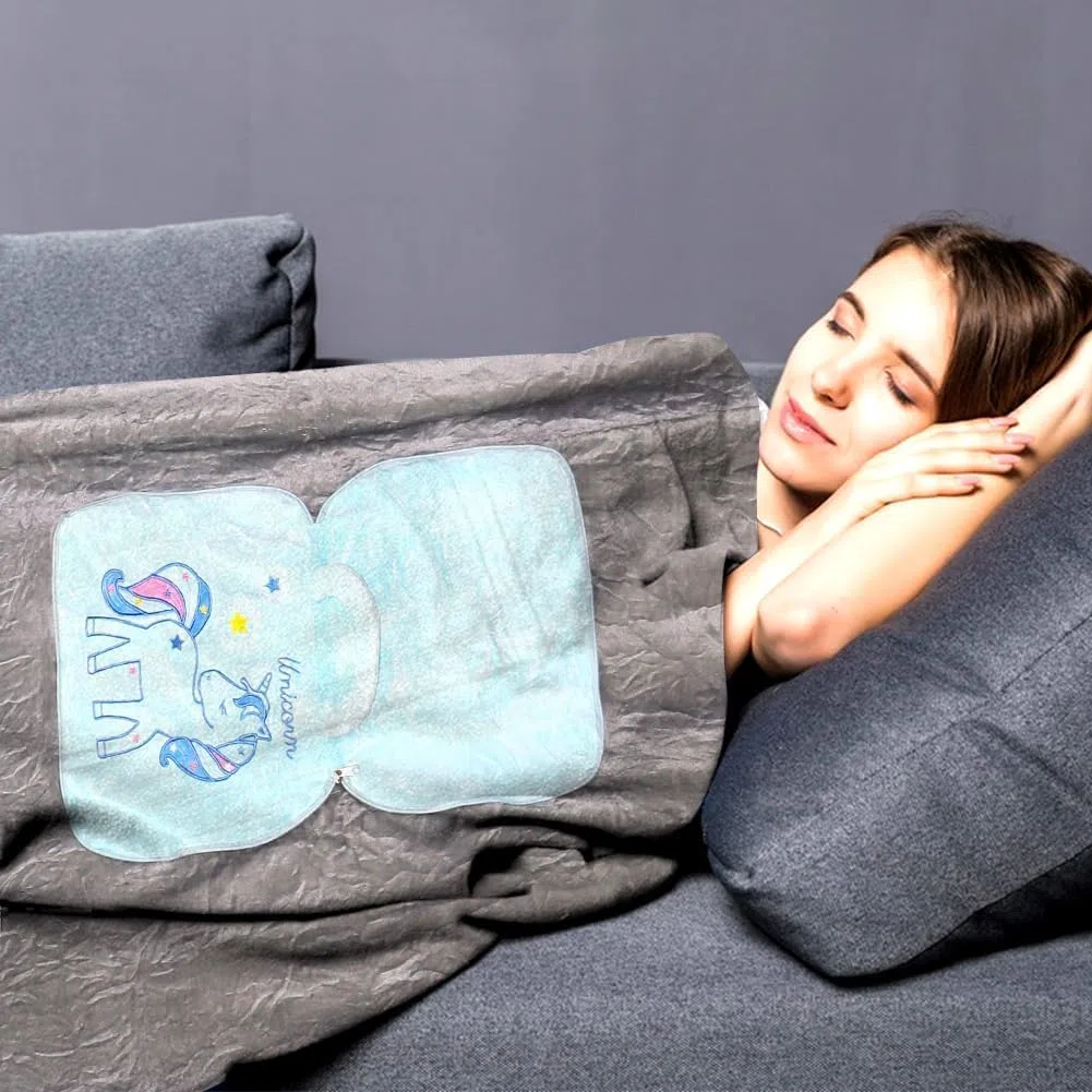 Manta y Almohada de Viaje 2 en 1, Franela Almohada y Manta 2 en 1 Portátil, para Adultos y Niños, para Sofá Cama Silla de Oficina Vuelo Largo Esencial, Tren y Camping