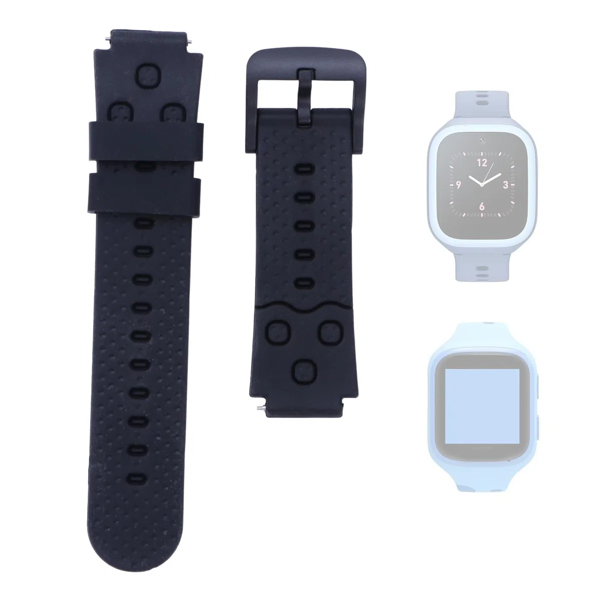 Correa de reloj de silicona ajustable de 16 mm de ancho para niños, correa de reloj impermeable de repuesto