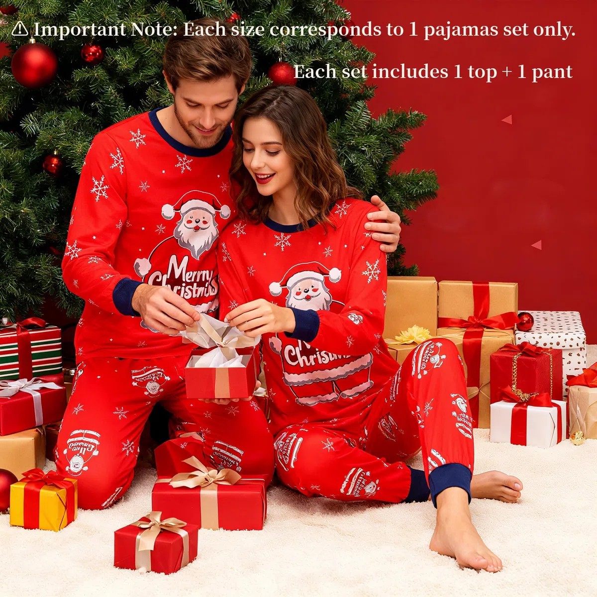 GRPSKCOS Pijamas de Navidad para adultos, pijamas de Navidad para adultos, pijamas largos a juego, conjunto de pijamas de Navidad para hombres y mujeres