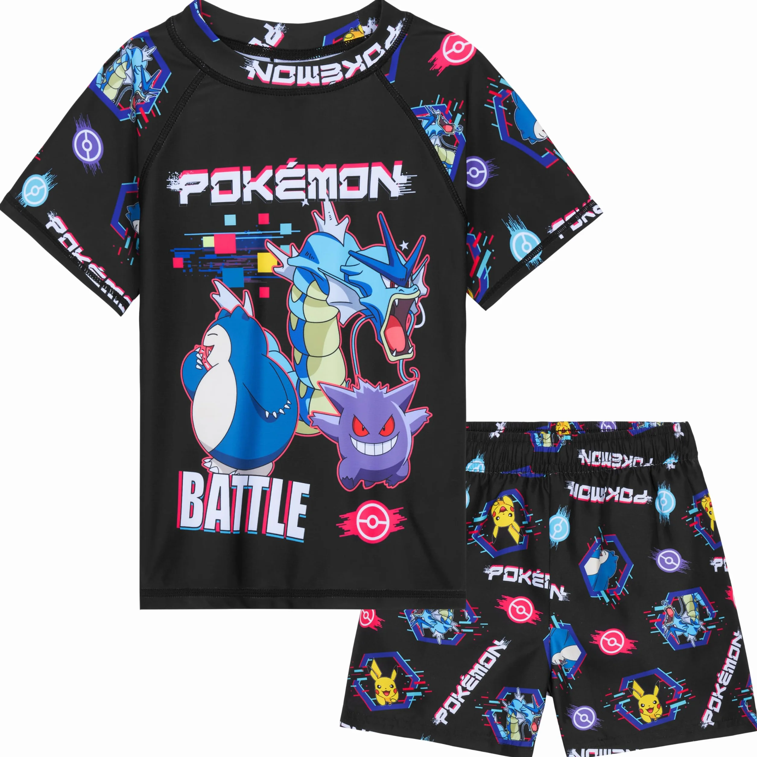 Pokémon Conjunto de Baño Niño Adolescentes Bañador 2 Piezas con Bañador Corto y Chaleco Antisarpullidos Regalo