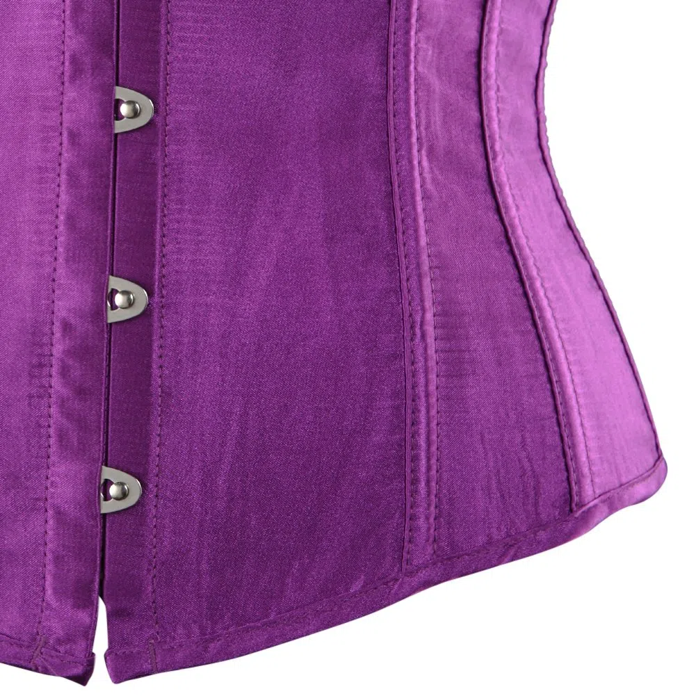 Grebrafan Satén Corset Bajo Pecho Clasico Corsé Underbust Gótico Talla Grande