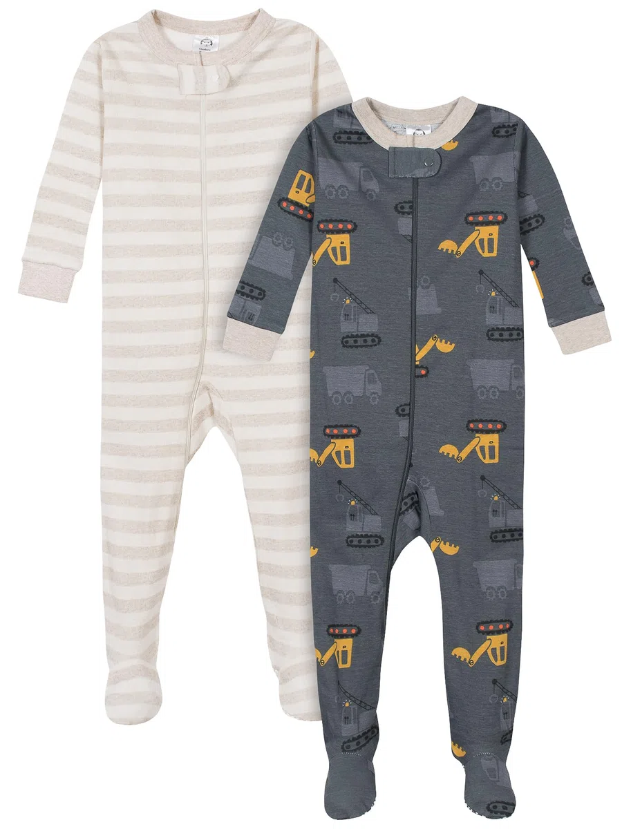 Gerber 2-Pack Footed Footed Pajamas Mamelucos para bebés y niños pequeños Bebé-Niños