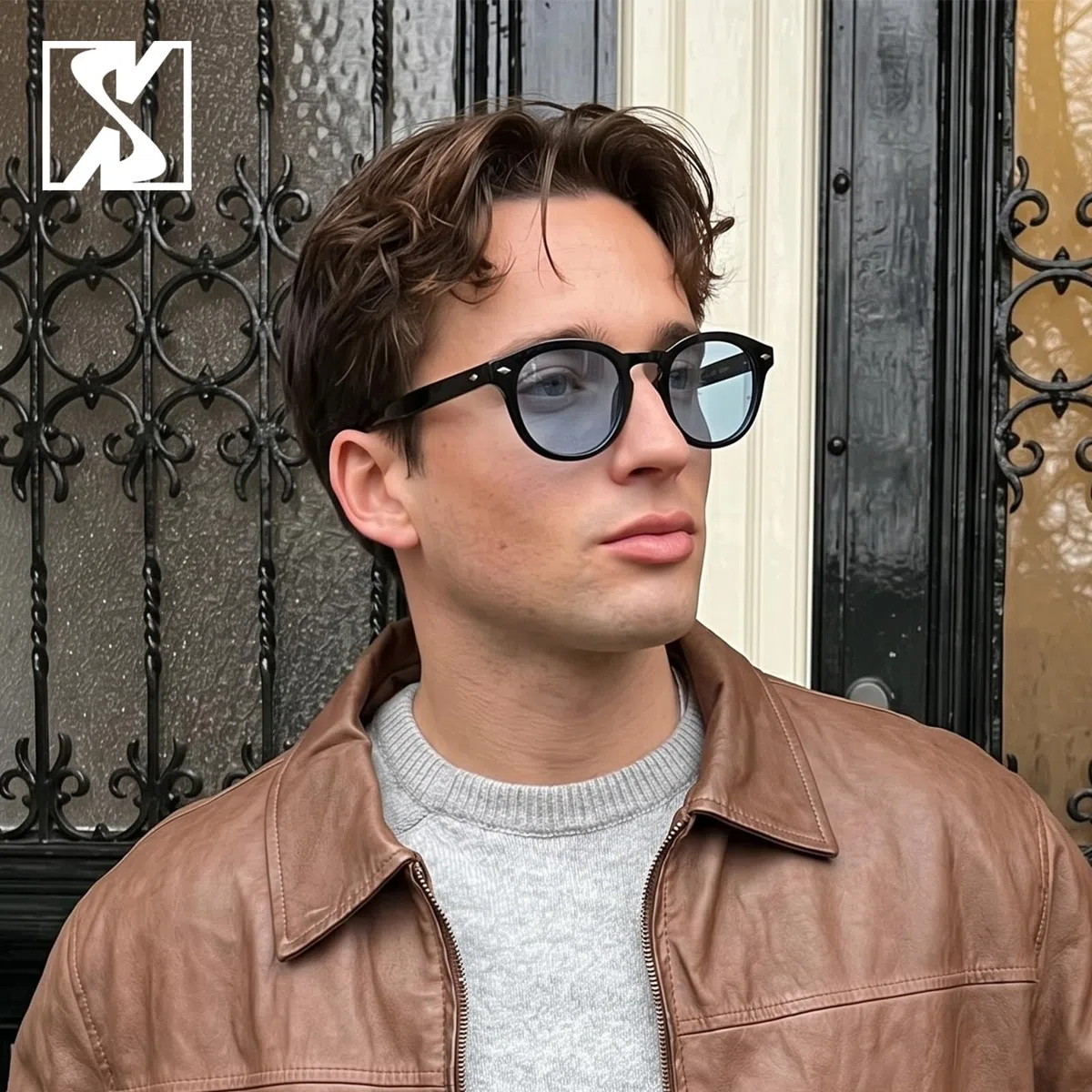 SHEEN KELLY Gafas de sol redondas de verano retro, gafas de colores nerd para hombres y mujeres, gafas de sol transparentes