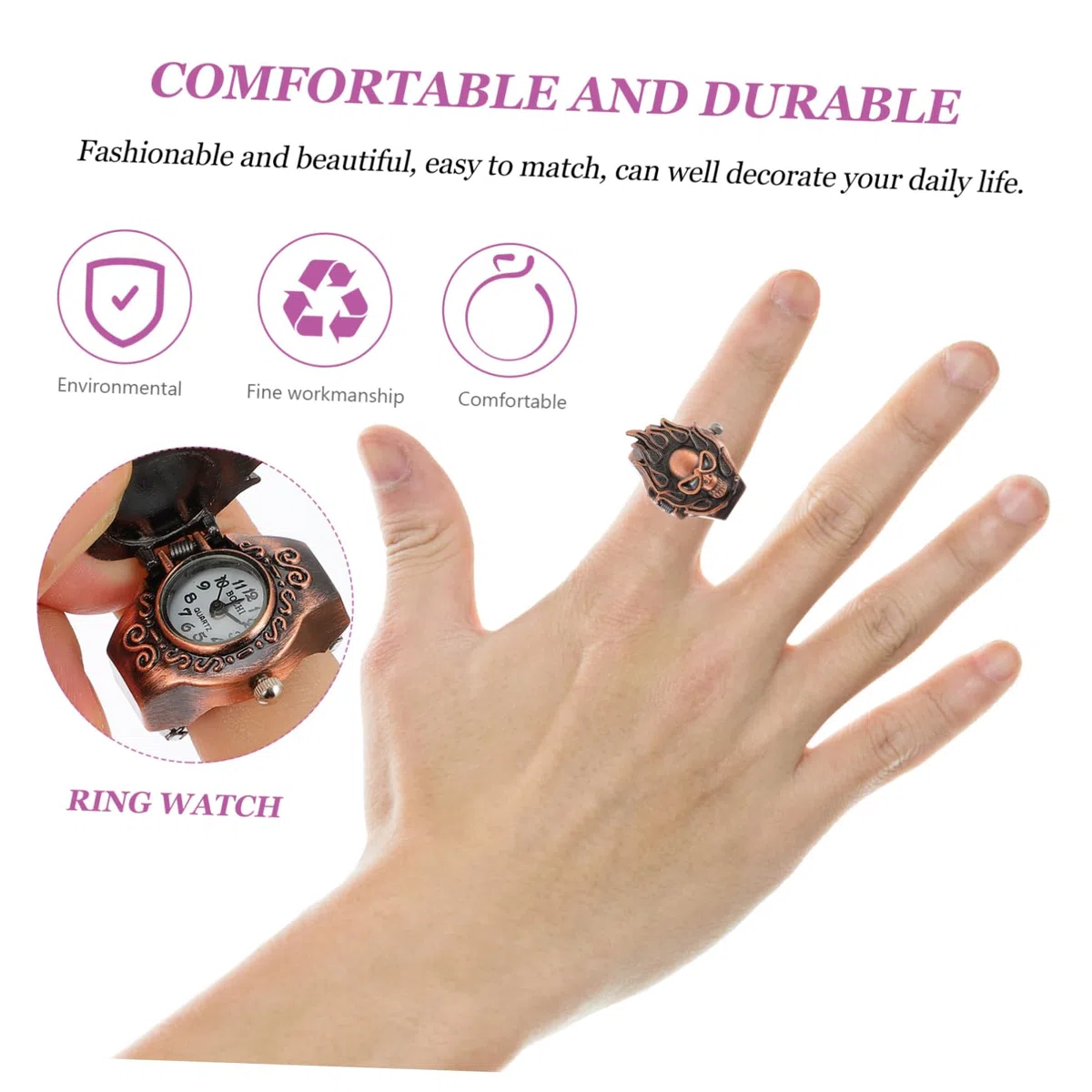 minkissy Anillo Electrónico Retro con Tapa Deslizante para Hombres y Mujeres Punk y Color para Decoración