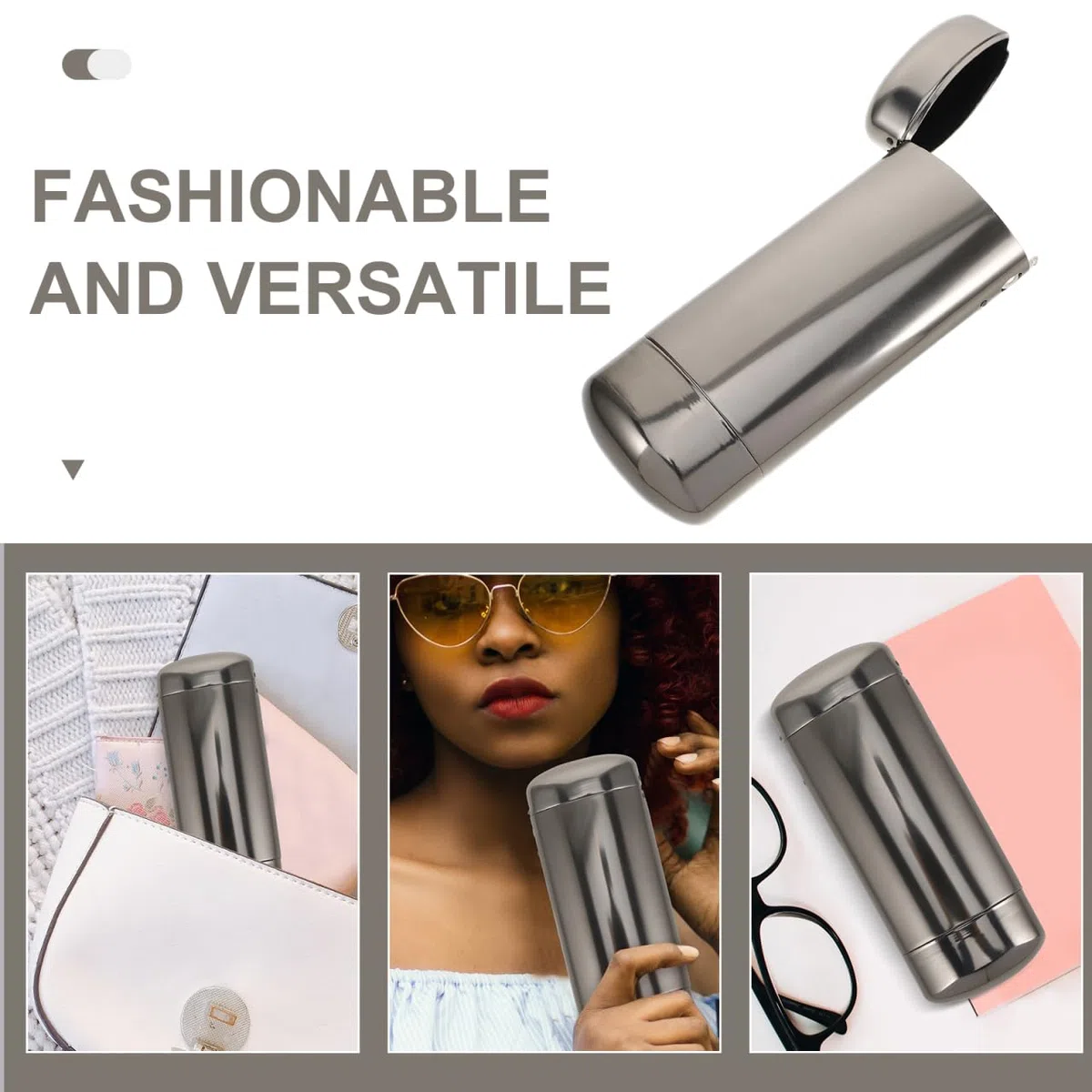 CALLARON Estuche De Anteojos Estuche Rígido Para Gafas De Sol Ultrasónico Auto Delgado Espectáculo Bolsas Hombres Estuche Rígido Para Anteojos Visera Caparazón Protector En Silver Aluminio