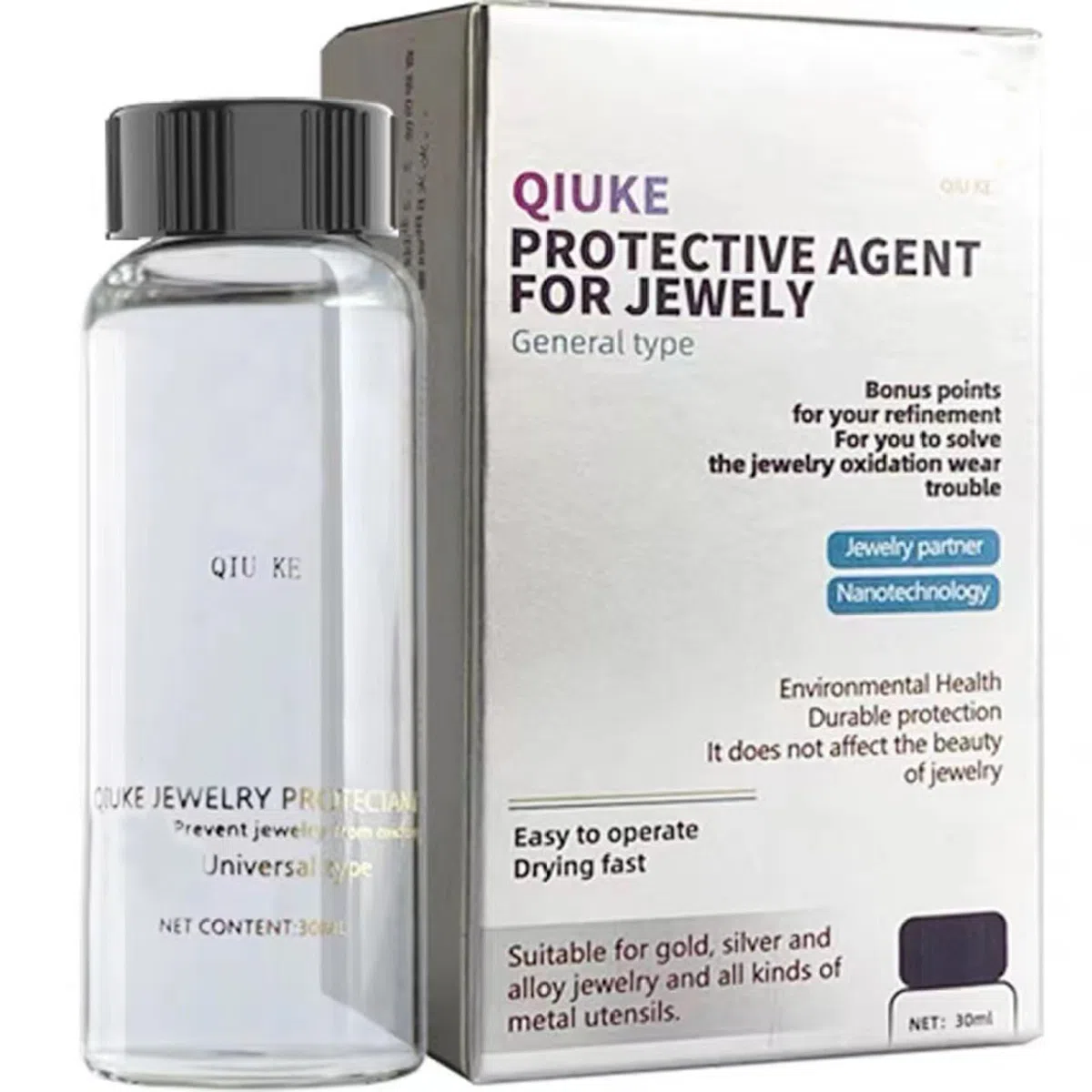 Recubrimiento de joyas, recubrimiento protector de joyas, sellador de pulido protector transparente para proteger y proteger el metal y la piedra del empañado, el desgaste la prevención, kit de