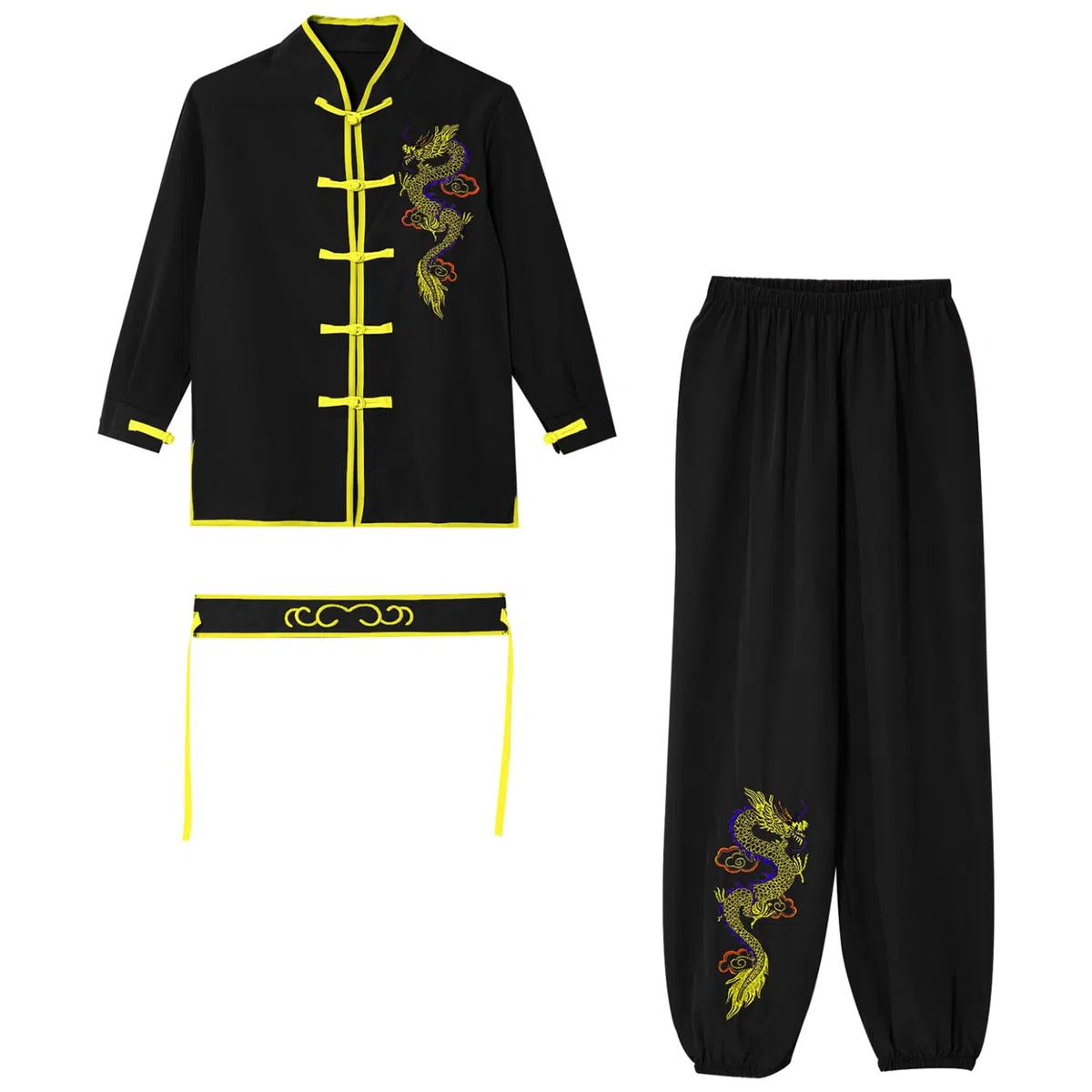 Runhomal Conjuntos Artes Marciales Ropa Unisex Niños Niños Niñas Uniformes Tradicionales Chino Tai Chi Chino Kung Fu