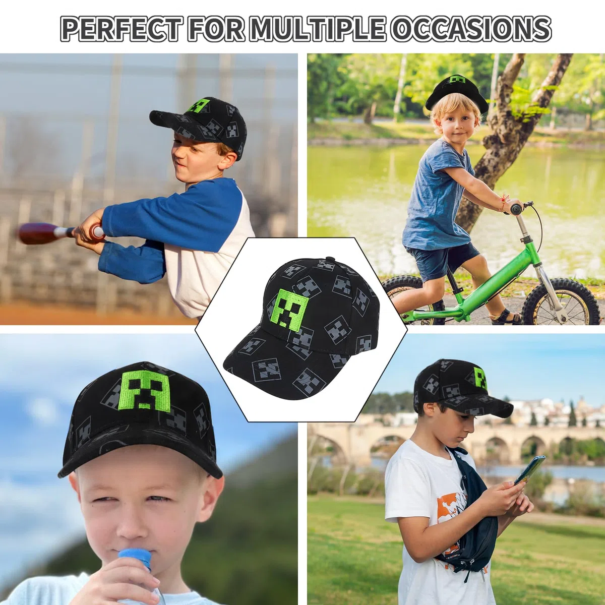 Gorras de Béisbol Niños, Creeper Gorra Ajustable de Algodón Transpirable Niño, Sombrero de Sol Niño Niña para Deportes, Exteriores y Uso Diario