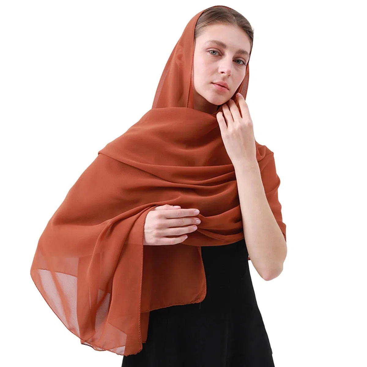 Elegante Chal de Gasa Liso para Eventos Formales Bodas y Ocasiones con Diseño Ligero y Versátil