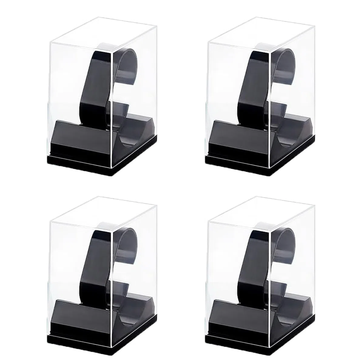 4 Soportes Para Relojes De Acrílico, Soporte Transparente Para Relojes, Soporte De Exposición, Soporte Para Pulsera, Soporte De Acrílico Para Relojes, Para Uso Comercial y Uso Privado (Negro)
