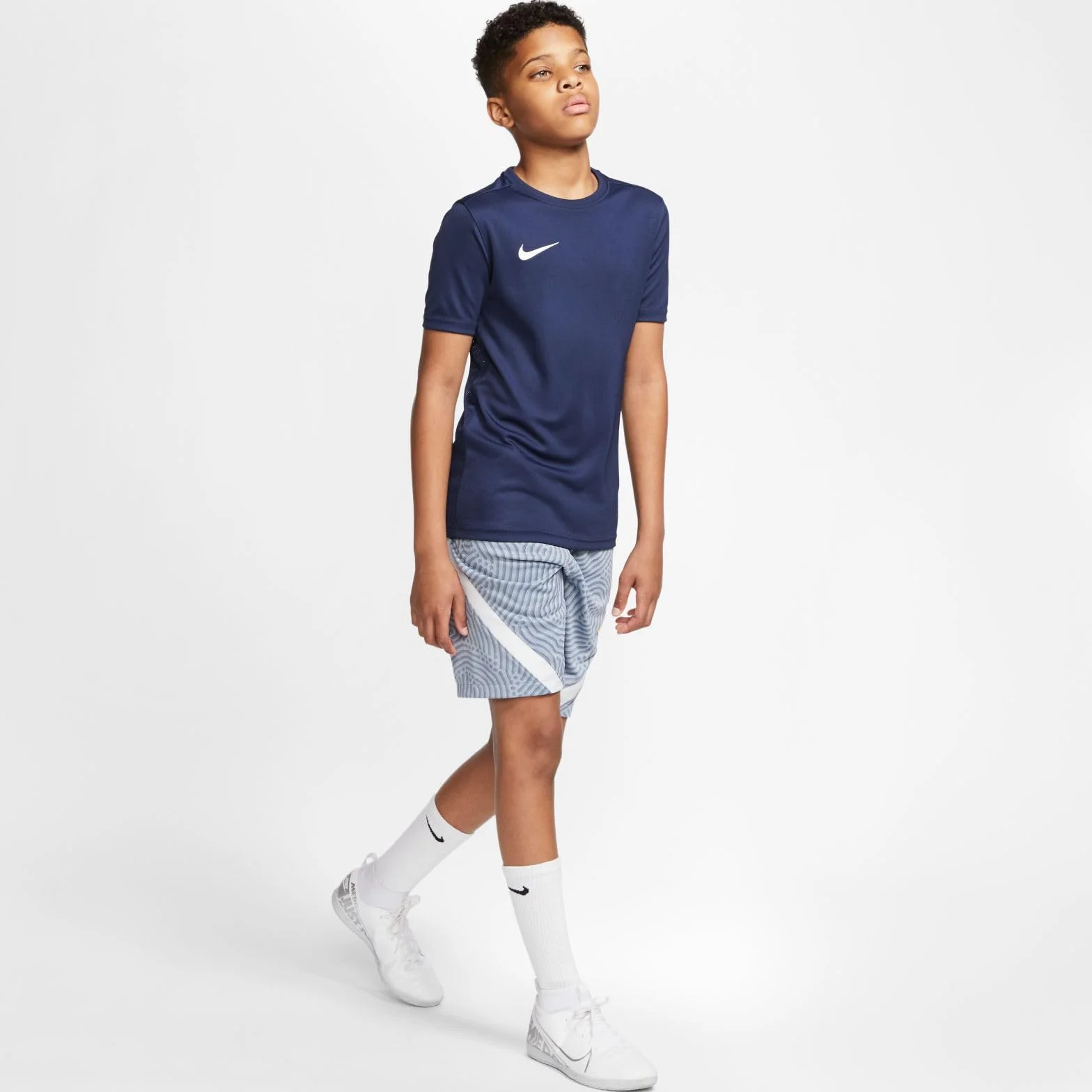 Nike Unisex Niños Camiseta de Manga Corta Nk Df Park 7, Midnight Navy y White, BV6741-410, XL