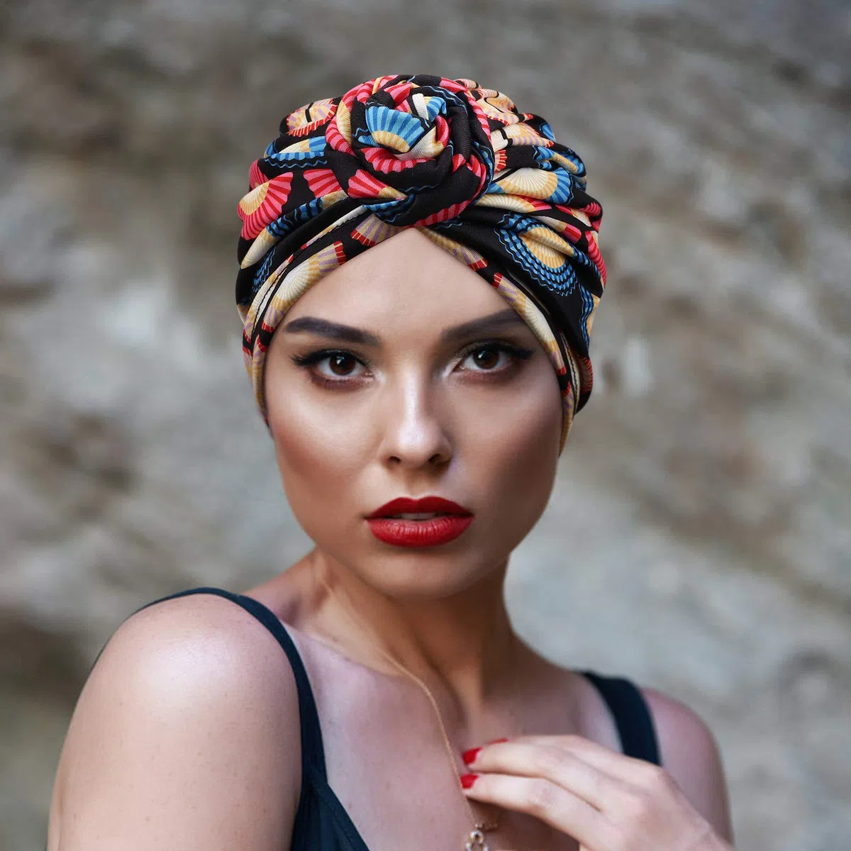 DRESHOW 5 Piezas Africano Turbante para Mujer Gorro de Nudo Pre Atado Suave Pañuelo de Cabeza Plisada de Moda Gorra de Dormi