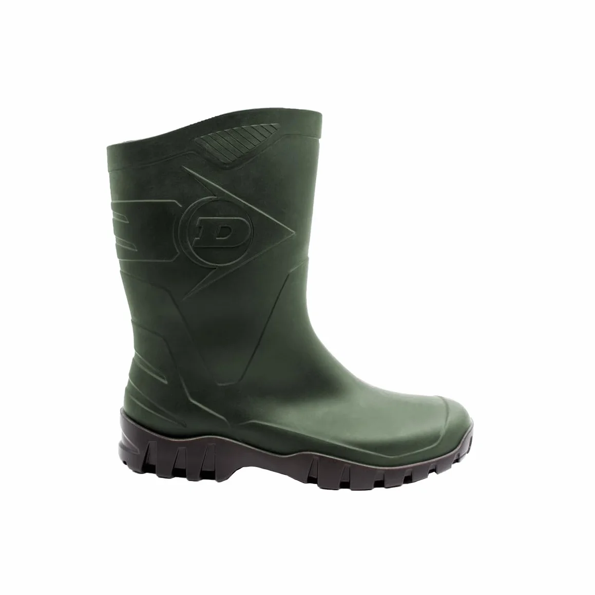 DUNLOP Botas de caucho Dee Calf – Botas de agua de caña media para mujer y hombre – Impermeables, ligeras y cómodas – Verdes – Tallas 41