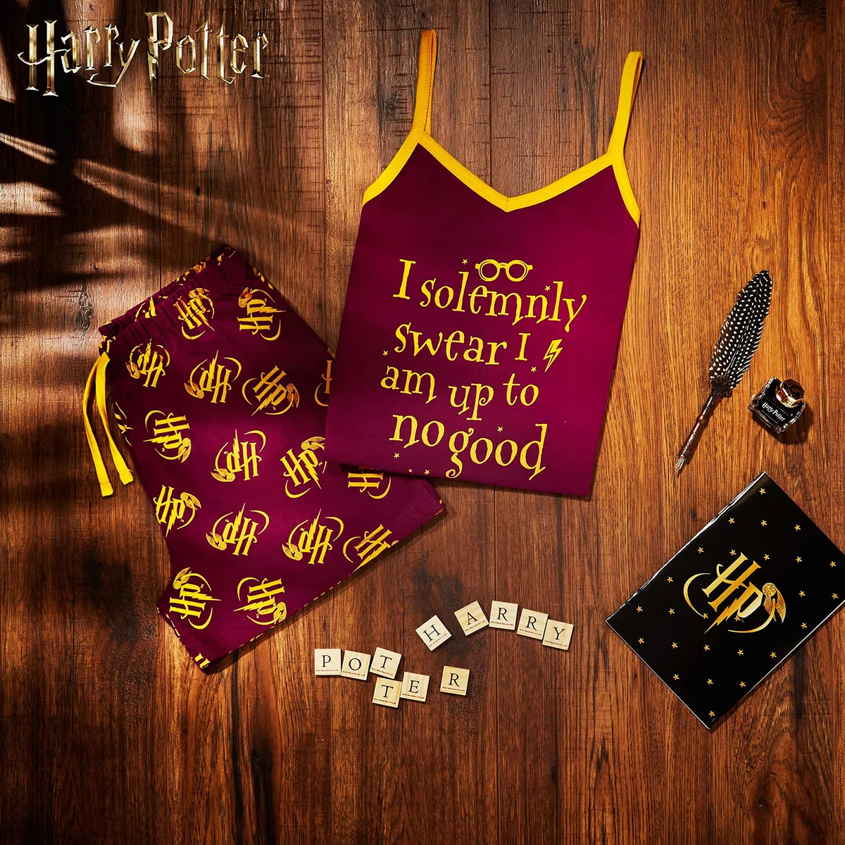 Harry Potter Pijamas Niña Verano, Conjunto de Pijamas para Niñas 2 Piezas, Pijama de Manga Corta, Ropa Verano para Niñas y Adolescentes 7-14 Años Algodón