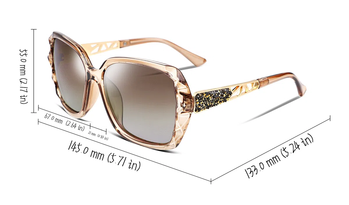 FEISEDY Gafas de Sol Polarizadas Mujer Protección UV400 Moda Clásico Retro Gafas de Sol GrandesTamaño B2289