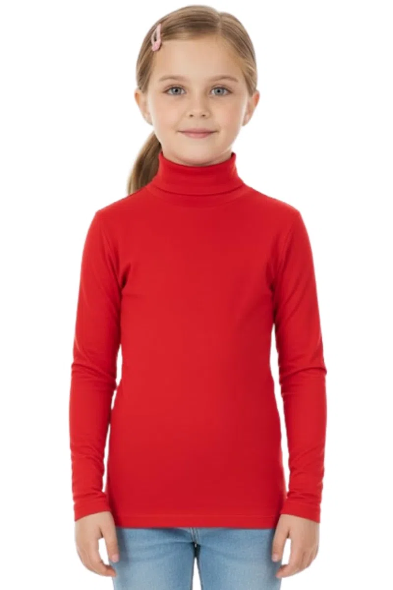 STAR FASHION Camiseta de manga larga para niños y niñas, cuello de tortuga, unisex, tallas 5/6, 7/8, 9/10, 11/12 y 13 años