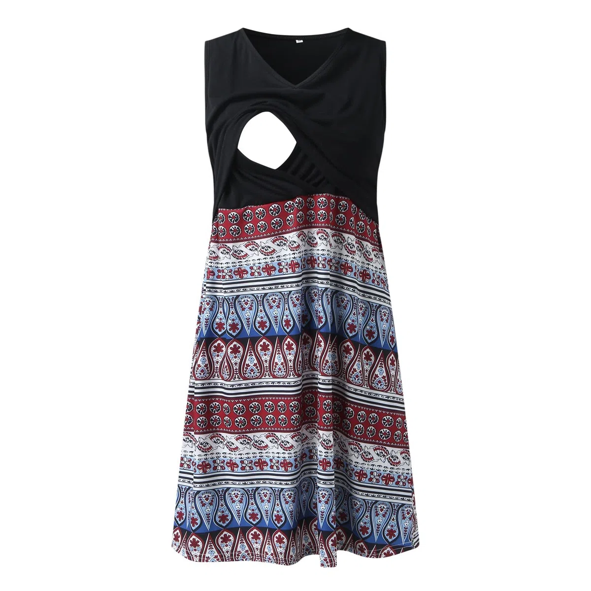 Vestido de lactancia para mujer, sin mangas, patchwork, ropa de maternidad, vestido de embarazo, ligero, elegante, suave, cómodo, holgado, transpirable, vestido de verano