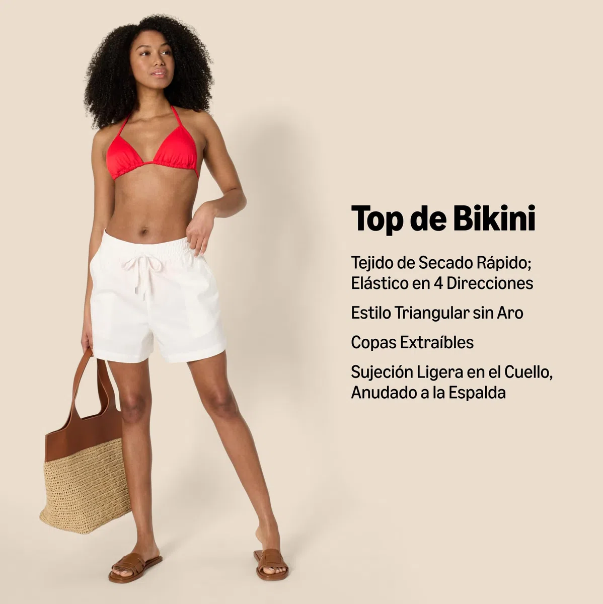 Amazon Essentials Mujer Parte de Arriba de Bikini de Triángulo