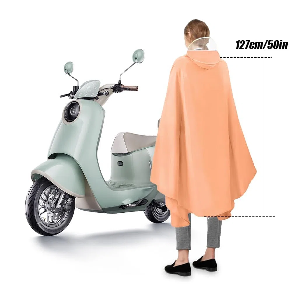 Capa de Lluvia para Motocicleta Eléctrica, Impermeable Reutilizable de Cuerpo Completo, Impermeable para Ciclismo con Casco, a Prueba de Tormentas, Unisex, Chaqueta Poncho con