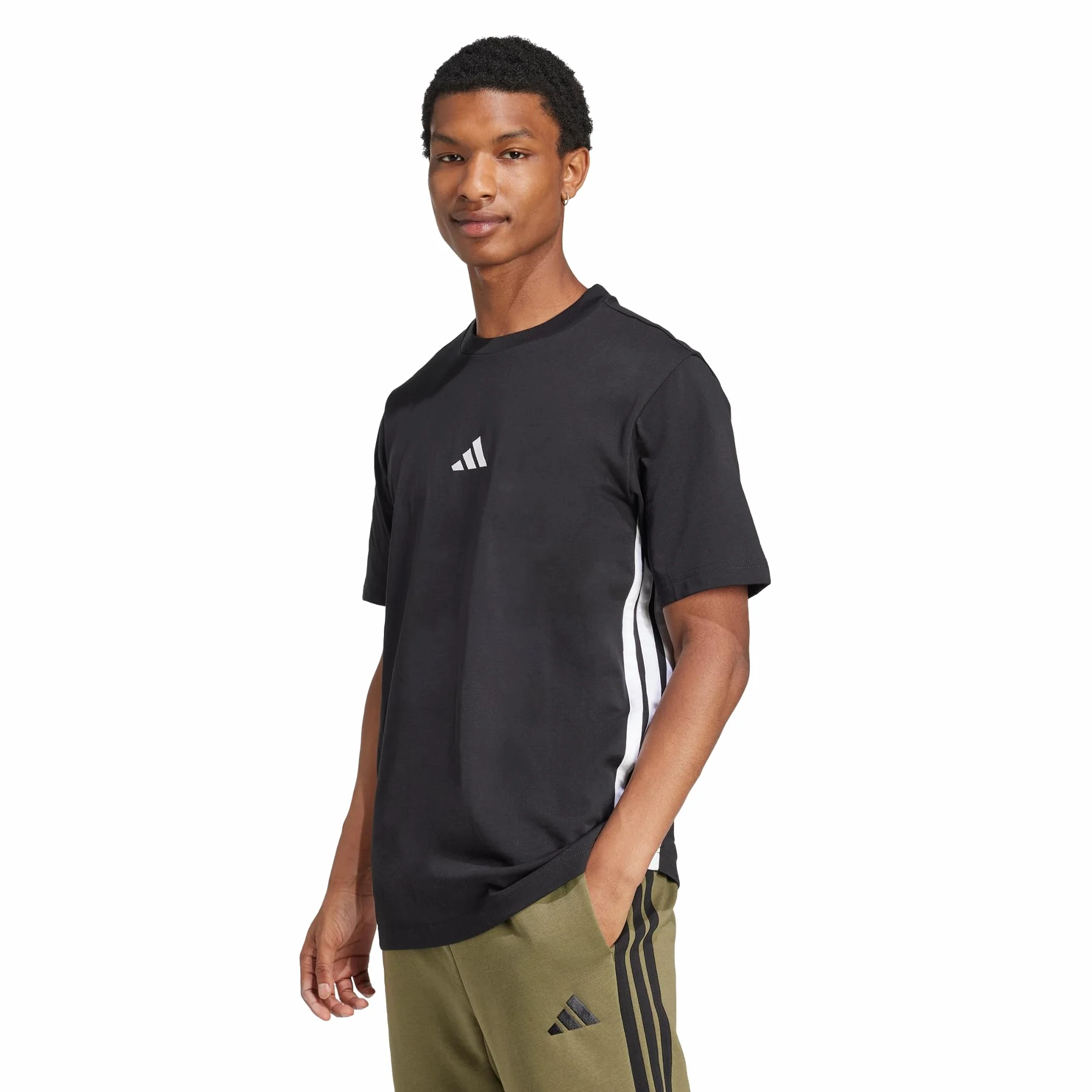 Adidas Hombre Essential Three Stripes Single Jersey Tee