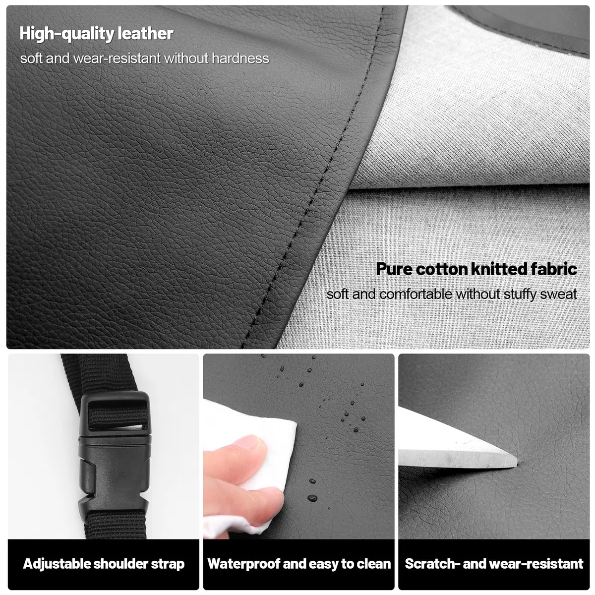 Delantal impermeable resistente al aceite delantal de trabajo unisex con 2 protectores de mangas para lavar platos, industria, carnicería, limpieza, cuidado de perros (negro)
