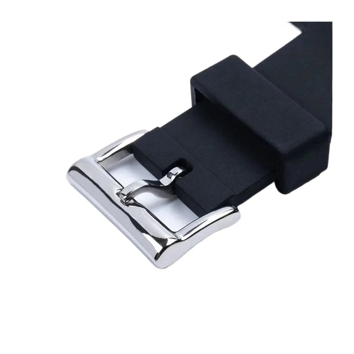 Correa de reloj goma compatible con Bulgari, correa silicona convexa 22 x 8 mm y 24, negra for mujer