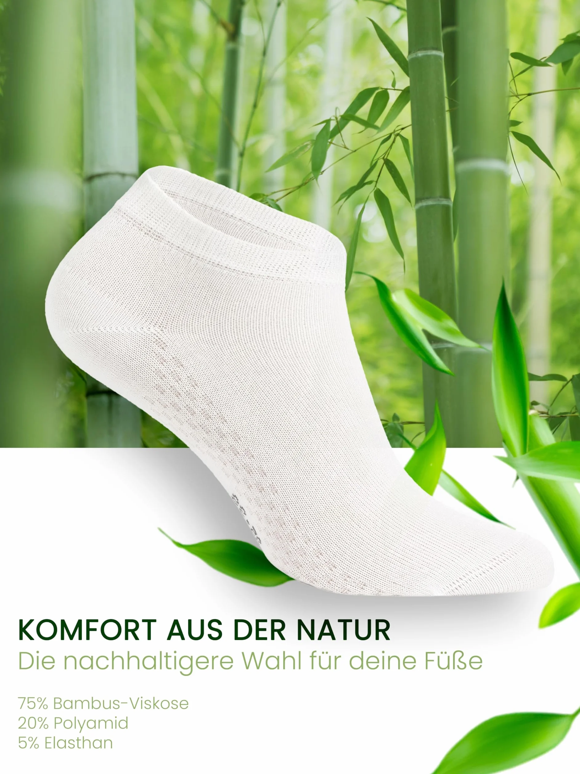 Cotton Prime Calcetines deportivos unisex para hombre y mujer, 6 pares de calcetines cortos de bambú viscosa – Calcetines deportivos transpirables para uso diario y deporte