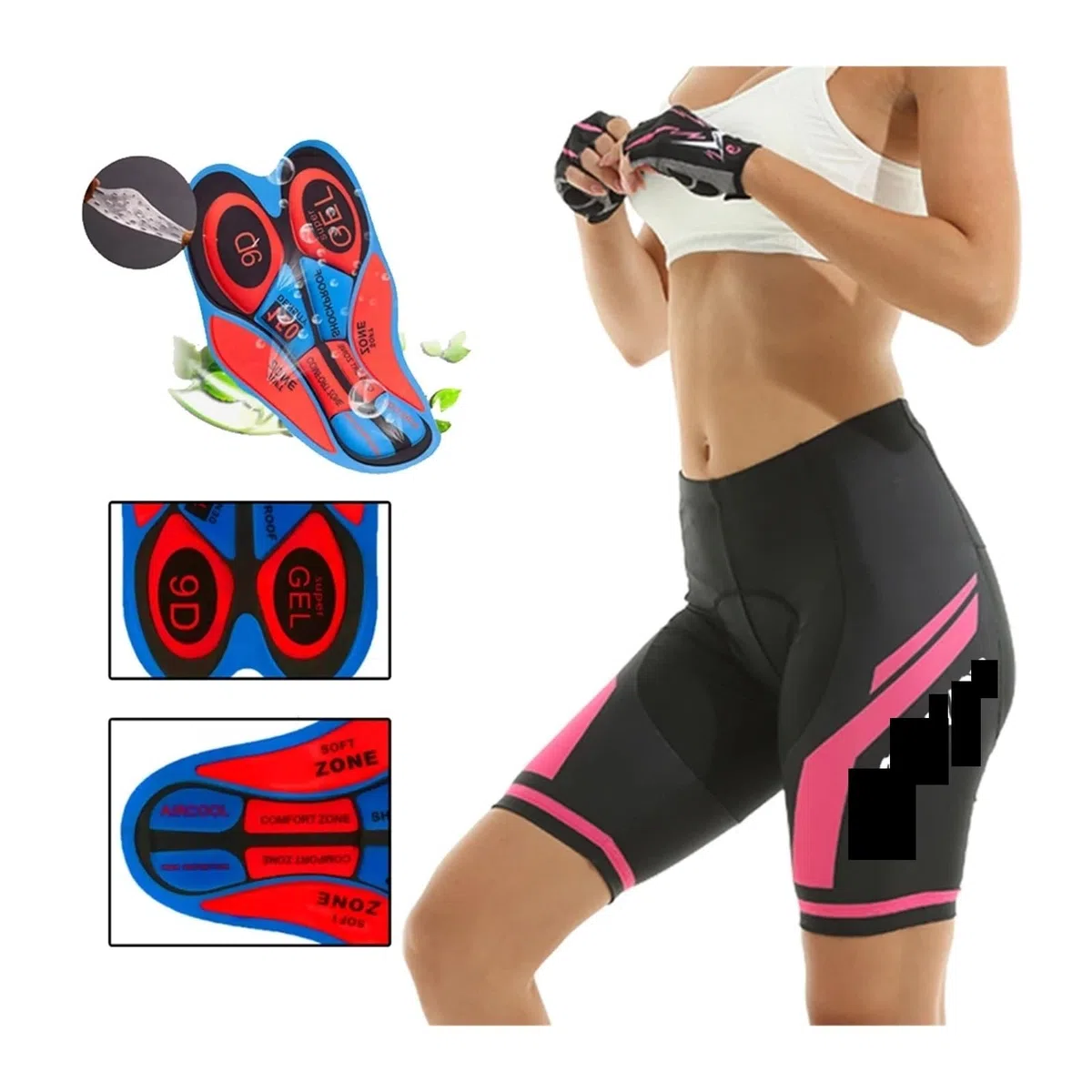 Culotte Ciclismo Mujer Pantalones Cortos de Ciclismo Verano for Mujer, con Almohadilla 9D, a Prueba Golpes, Transpirables, Ajustados for Carreras Carretera