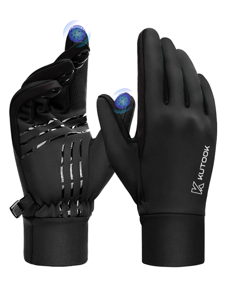 KUTOOK Guantes Invierno al Aire Libre a Prueba de Viento Cálida Pantalla Táctil Anti Slim Palma para Ciclismo Correr Esquí Escalada WF706