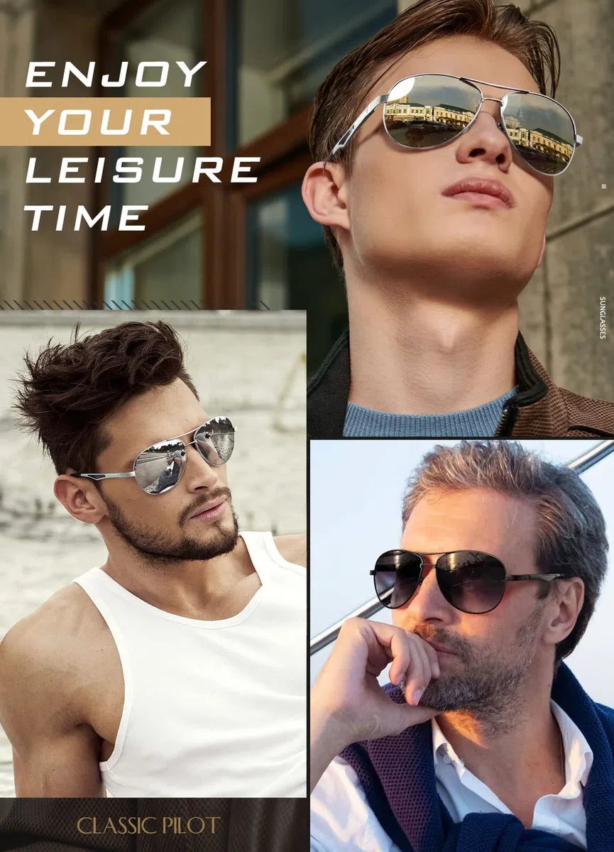 GQUEEN Gafas de Sol Hombre Mujer Polarizadas Piloto Protección UV Retro Al-Mg Metal UV400
