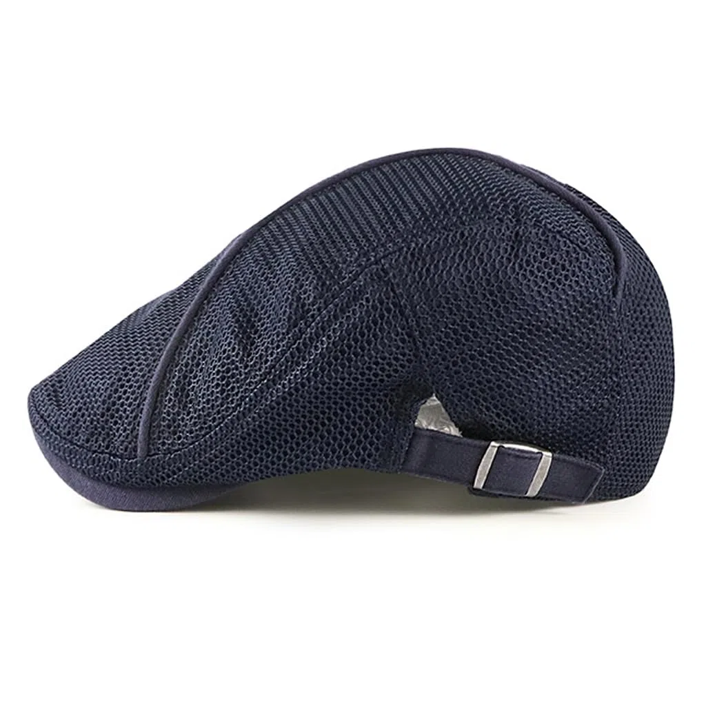 YAMEE Boinas Hombre Casual Transpirables de Malla,Gorra Planas Mujer Verano Anti-UV al Aire Libre,Irlandesa Beret Cap,Gorras Trucker,Sombrero de Sol Hombre Clásico Ajustable,para Training,Golf,Tenis